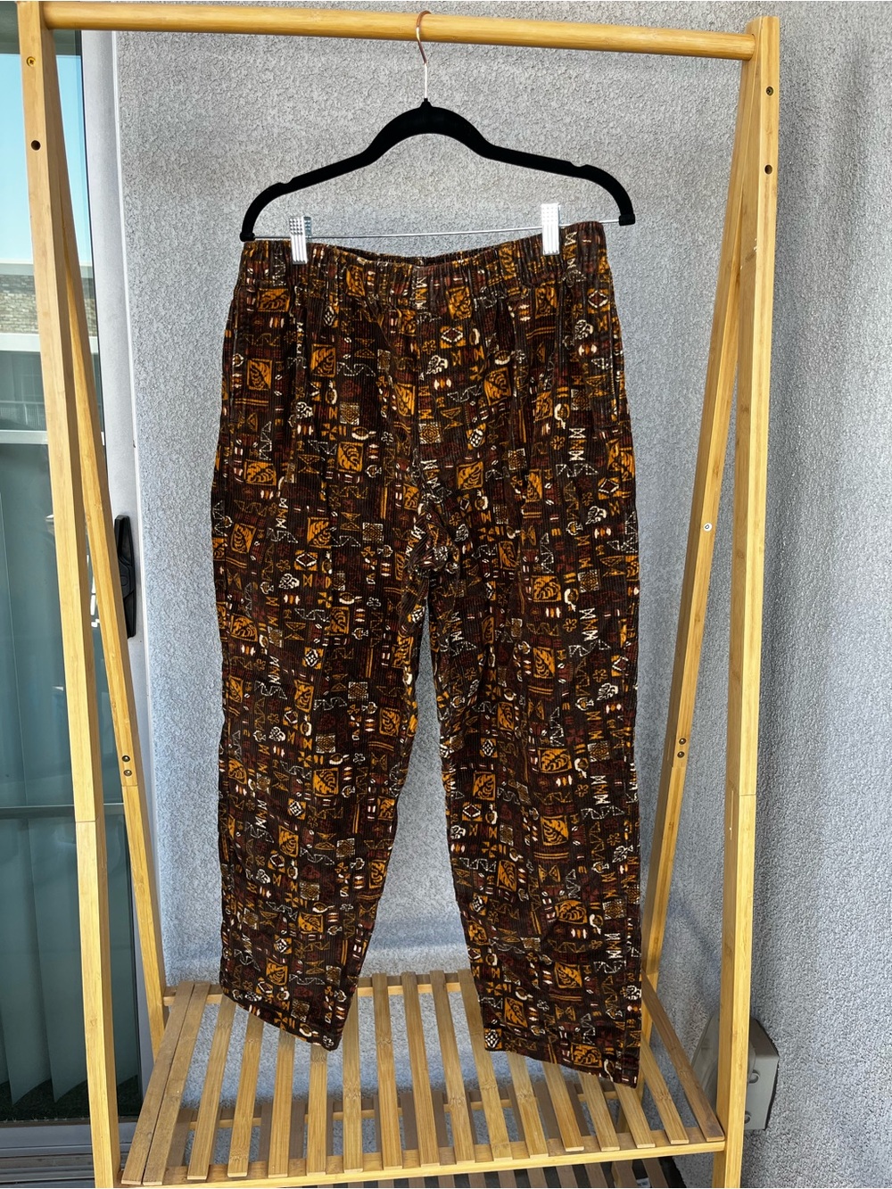 Urban Outfitters Brown Patterned Joggers with Gold Accents